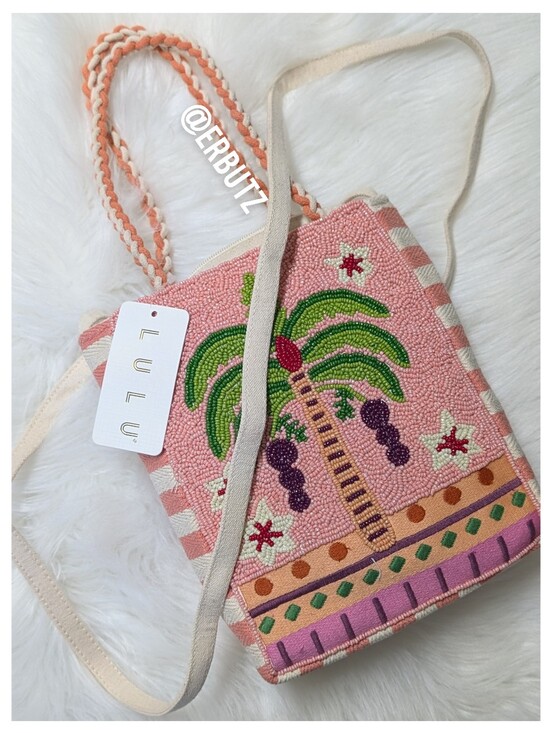 Sol And Mer Handbags - Viral 🎥 LULU Beaded Palm Tree Bag w/ Shoulder Strap and Rope Top Handle🌴